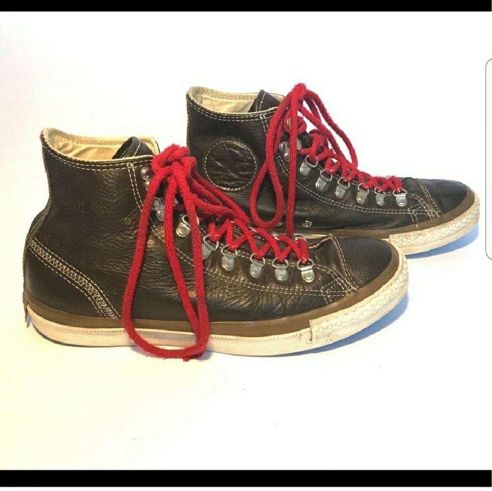 Leather brown converse